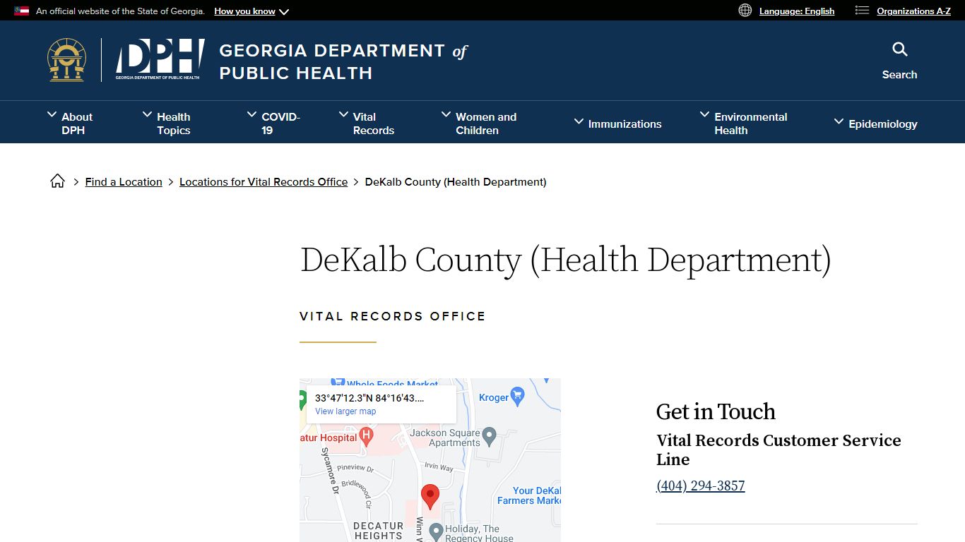 DeKalb County (Health Department) - Georgia Department of Public Health