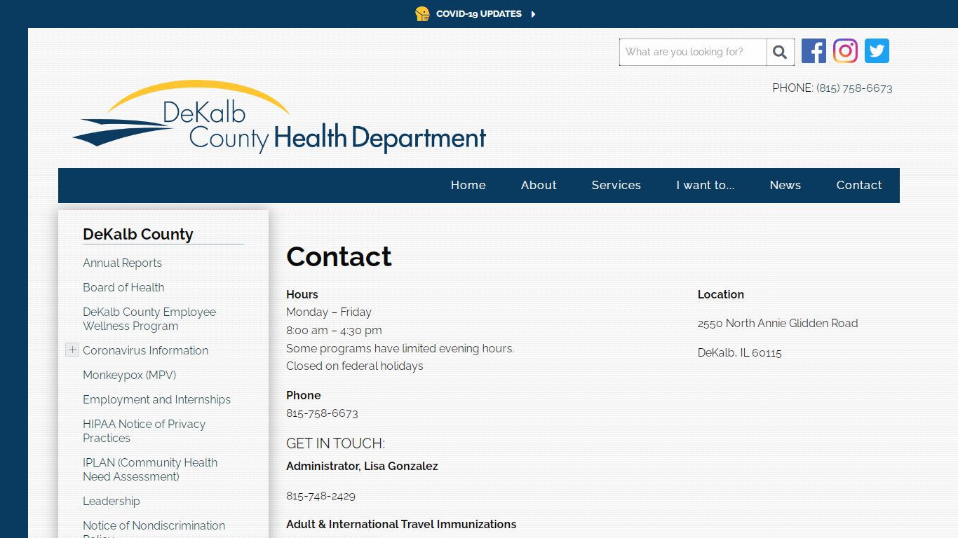 Contact - DeKalb County Health Department